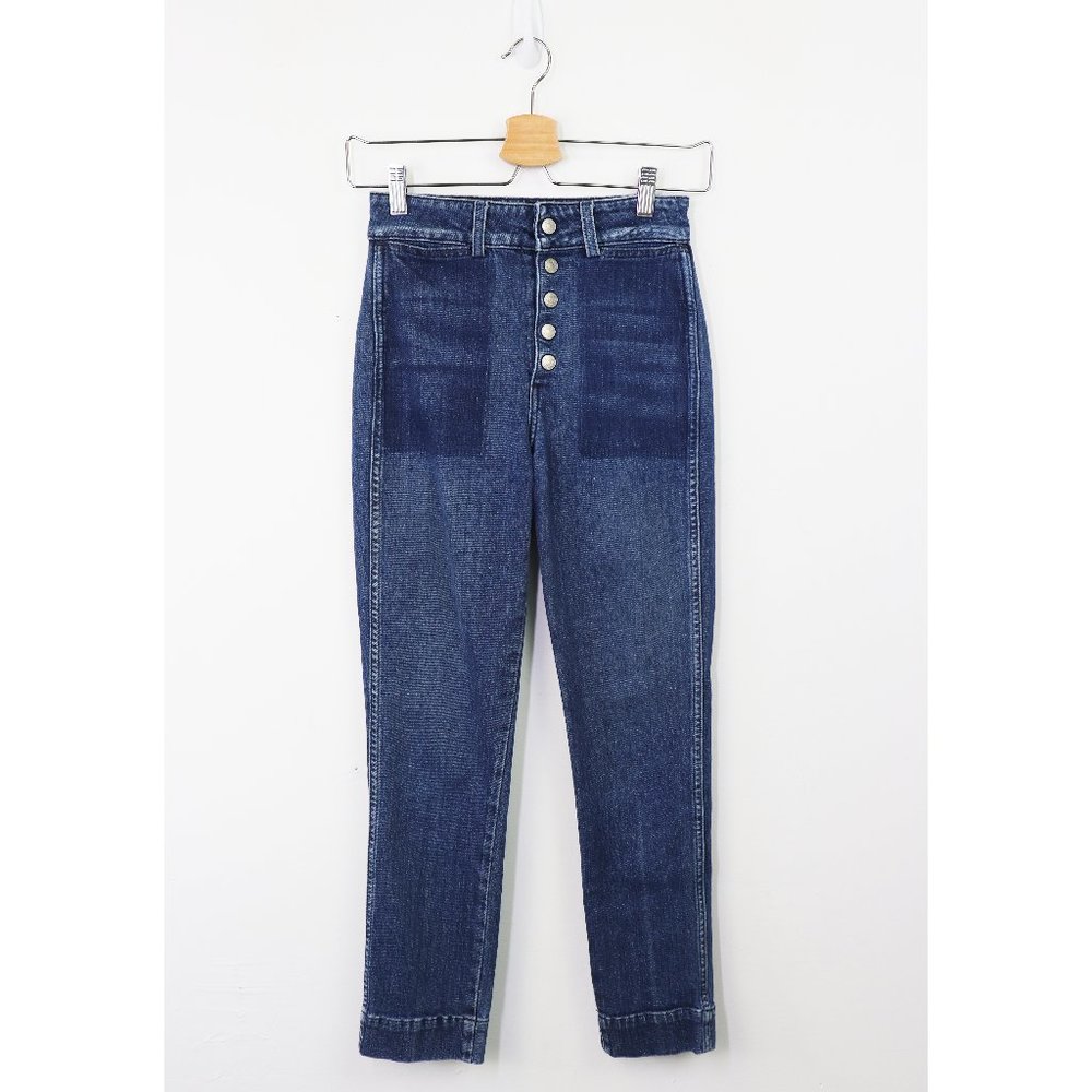 👖 AMO - Audrey Ultra High-Rise Cropped Jeans Button Fly in Shadow Play - 24 - Picture 6 of 10